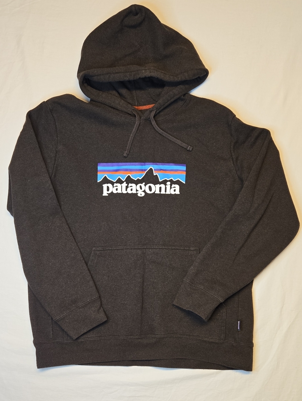 Patagonia Uprisal  Dark Brown Pullover Hoodie with Multicolor Mountain Logo